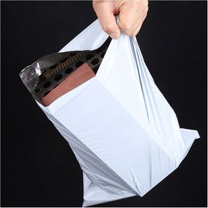 Grey Mailing Bags with Handle Custom Printed Logo Poly Mailers for Online Shop Packaging - Product Image 5