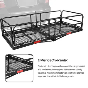 60 "x 24" x 14 "canestro stile traino rimorchio attacco cargo con alte rotaie laterali per rv's-500 lb capacità di carico