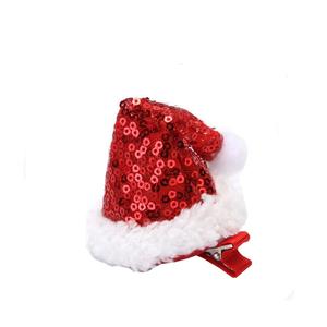 Décorations <span class=keywords><strong>de</strong></span> Noël Red Glitter Orner Headwear Pince à cheveux <span class=keywords><strong>de</strong></span> Noël <span class=keywords><strong>de</strong></span> style coréen - Product Image 3