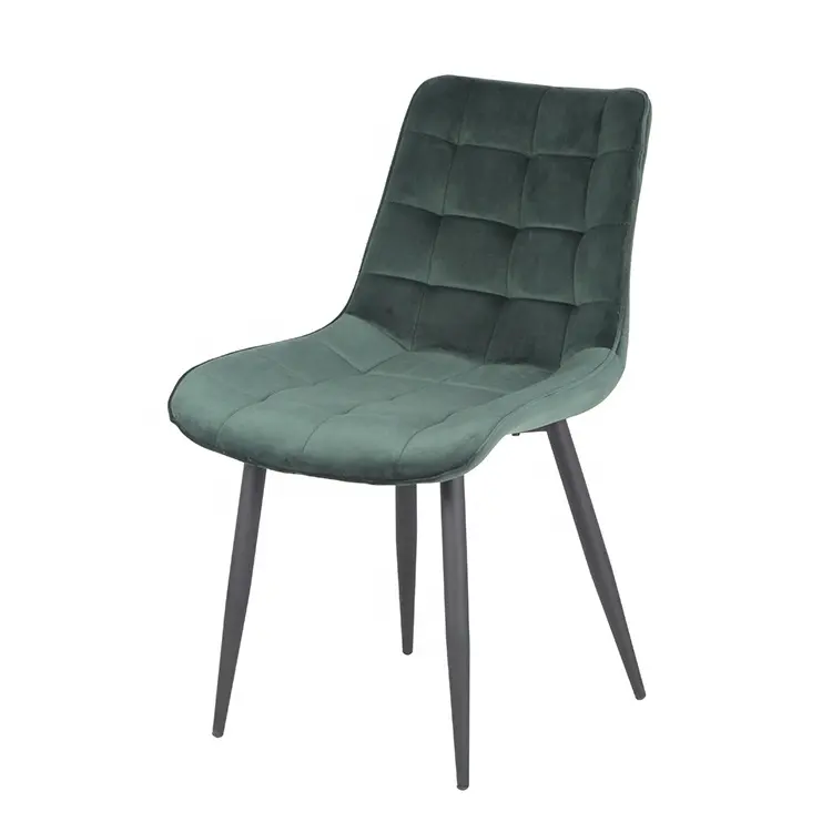 Okayfurniture kursi makan gaya baru, furnitur ruang makan kursi makan modern mewah putih Nordik dengan kaki besi logam
