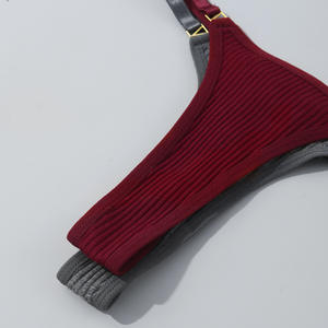 Culotte string côtelée en coton pour femme, à bretelles réglables et boucle métallique, douce et respirante, sous-vêtements féminins, vente en gros, strings taille basse - Product Image 4