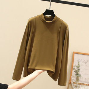 MOMMY N-204 เสื้อยืดลำลองแขนยาวคอปกสูงปานกลางขนาดใหญ่สำหรับเด็กผู้หญิงที่มีวัสดุผ้าสแปนเด็กซ์เชนิลล์ทรงหลวม - Product Image 4