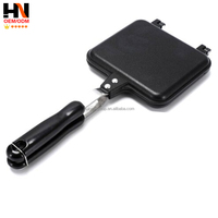 Plaque de cuisson pour sandwichs et toasts, moulée par pressage à chaud, pour camping en extérieur, compatible feu direct, avec clip de fixation pour bord de pot