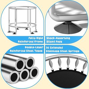 <span class=keywords><strong>Trampoline</strong></span> pour enfants d'intérieur et d'extérieur avec panier de basket, ballon de <span class=keywords><strong>plage</strong></span>, anneaux de traction et sac de sable - Product Image 2