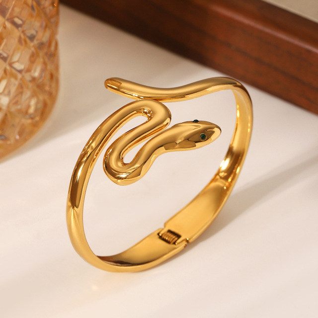 Animal Element Snake Creative Geometric Shiny Hollow Out Women's Pop Bangle