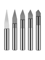 Pisau Ukir Tiga Alur untuk Batu Marmer Aluminium Tembaga 6mm Double-flute TiCN-coated Tungsten Steel Alloy End Mill Made