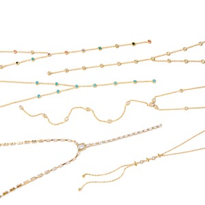 Premium 18k Gold Plated Stainless Steel Beaded Necklace Set Colorful <strong>Gem</strong> Bead Boho Unisex Link Chain Gift <strong>Jewelry</strong> - Product Image 5