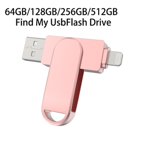 Nueva <span class=keywords><strong>Memoria</strong></span> USB Metálica MFI <span class=keywords><strong>de</strong></span> 64GB 128GB 256GB 512GB con Doble Puerto USB-A a Lightning para Teléfono/iPad - Product Image 1