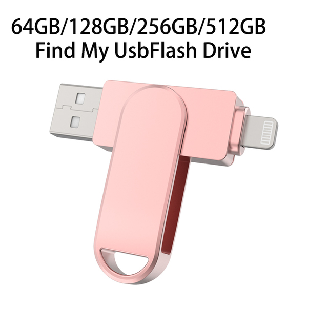New Hot Selling 64GB 128GB 256GB 512GB MFI Metal Thumb Find My Usb Flash Drive USB a to lightning Dual Ports Phone/iPad
