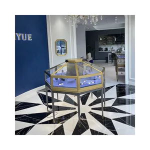 Jewellery Shop Design Luxury Jewelry Shop Cabinet Display Counter For Store Metal Stainless Steel Jewelry Display Cases