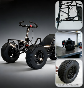 Potente Motor de 1200W a Gasolina, 4 Tiempos, Amortiguadores, Luz LED, Neumáticos Gruesos de 8 Pulgadas, Cuadro de Acero de Alto Carbono, Go Kart para Conducción Nocturna al Aire Libre - Product Image 6
