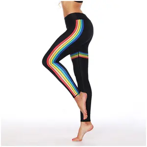 Tập Thể Dục Mặc Cầu Vồng Quần Yoga Mujeres Con Pantalon De Licra In Mô Hình Side Xà Cạp