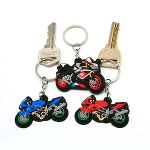 Pièces de voiture Porte-clés moto PVC Cartoon Motorbike Rubber Keychain Creative Motor Bicycle PVC Pendant 3D Keychain Car Parts