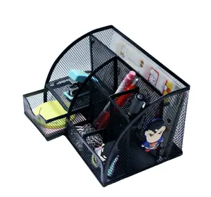 Hot Sell Schreibtisch Zubehör 6 geteiltes Fach multifunktion alen Metallgitter Schreibtisch Organizer