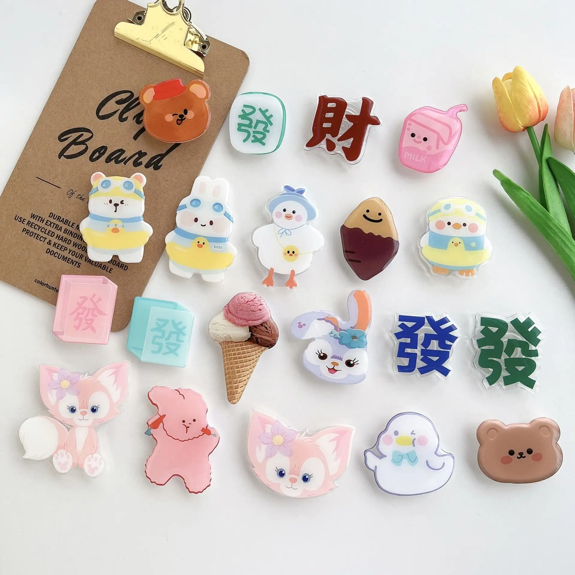 No minimum mobile phone sockets custom cute cartoon epoxy acrylic phone grips