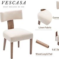 Chaises de salle à manger en bois massif nordique, rembourrage doux, couleur personnalisable, design moderne minimaliste écologique pour la maison