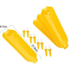 12 unids/set de soportes para mazorcas de maíz, 4 Uds., juego de bandejas de maíz, 8 Uds., soportes de plástico para maíz, tenedores y bandejas de plástico - Product Image 2