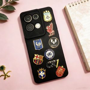 Custom Made Football Metal Crafts Mobile Phone Sticker Souvenir Pendant Badge Unique Iron Sticker for Phone
