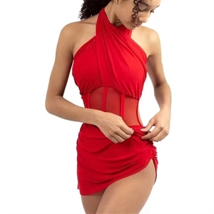 Robe <span class=keywords><strong>de</strong></span> danse lyrique moderne sans manches en mousseline pour femme, idéale pour l'entraînement en salle <span class=keywords><strong>de</strong></span> bal, costume en maille pour performance - Product Image 1