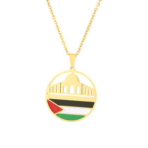 สร้อยคอสแตนเลสสตีลสีเงิน AKSA Temple Palestinian สร้อยคอหรูหราพร้อมส่ง - Product Image 4