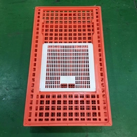 Ferme avicole Poulet de chair Rouge Orange Caisse de transfert Cage de transport en plastique pour poulet adulte Cellule en plastique pour volaille
