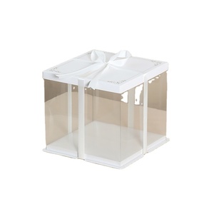 10x10 inch rõ ràng vuông cao trong suốt Bánh hộp đám cưới sinh nhật bên Hộp quà tặng - Product Image 2