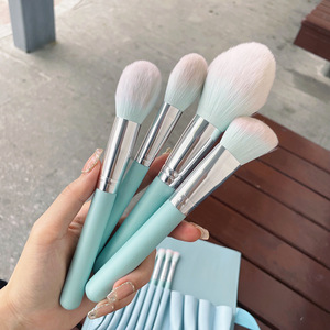 2025 xu hướng biểu tượng tùy chỉnh đa chức năng tạo nên bàn chải <span class=keywords><strong>Kit</strong></span> 12 cái chất lượng cao mềm Ngô lụa Vegan sang trọng trang điểm bàn chải thiết lập - Product Image 4