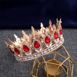 Venta al por mayor de lujo <span class=keywords><strong>novia</strong></span> corona Tiara Aleación de lujo accesorio para el cabello cristal circón garra ajuste incrustaciones de diamantes de imitación para la Boda nupcial - Product Image 2