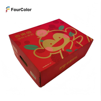 Op maat gemaakte ecologische recyclebare golfkartonnen vouwdoos met matte laminatie en embossing voor vers fruit