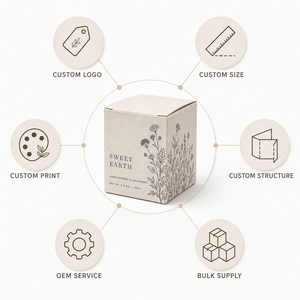 Boîte à bougies en papier grainé imprimée sur mesure <span class=keywords><strong>Oasis</strong></span> Desert 8oz, vente en gros, logo personnalisé, hôtel, palmier, cadeau durable - Product Image 4