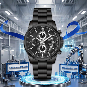 นาฬิกาควอทซ์สแตนเลส304สำหรับผู้ชายสายรัดข้อมืออัตโนมัติกันน้ำวันที่กำหนดโลโก้ได้ตามต้องการ - Product Image 2