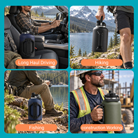 Thermos à double paroi en acier inoxydable avec logo personnalisé, sans BPA, isolation thermique, anti-fuite, bouteille d'eau de 1 gallon pour le camping