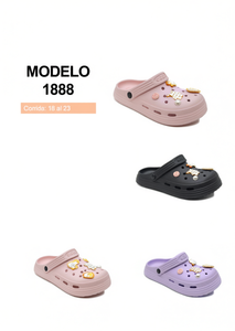 Sandali zoccoli per bambini con spille animate, taglia da 18 a 23, per ragazze, scarpe estive, modello 1888 - Product Image 1