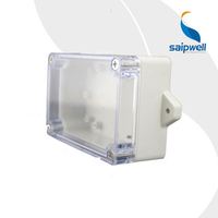 Boîtier de jonction électrique étanche SAIP IP66 en ABS et acier laminé à froid, certifié CE ROHS, avec couvercle transparent et brides de montage pour PCB/PCBA