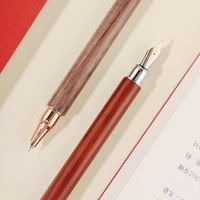 Stylo de calligraphie professionnel Vintage en bois de rose noyer en métal, fournitures de papeterie de bureau de cadeau de célébration d'événement de Promotion