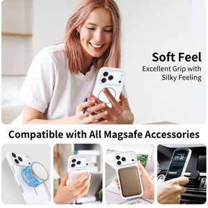 Custodia per <span class=keywords><strong>iPhone</strong></span> 17 Pro Max Pure Color Bianca Effetto Pelle con Foro di Precisione per Protezione Lente, Magnetica, con Airbag Integrati - Product Image 3