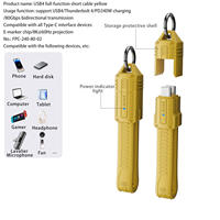 Cable de Datos USB4 de 240W Tipo C a Tipo C, 40Gbps, Carga Rápida, Cable FPC Corto con Llavero para Laptop y Teléfono