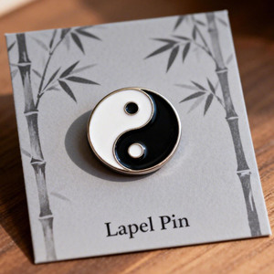 Circular Lapel Pin Black White Cats Gold-Plated Hard Enamel Zinc Alloy Animal Theme Art Collectible Metal Pin - Product Image 3