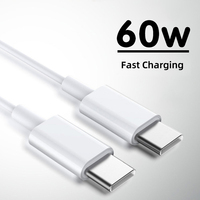 Venta caliente 60W 3A Carga rápida Alta calidad Tipo-C a Tipo-C 1m 2m 3M Cable de carga para teléfono móvil