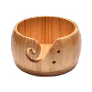 Wooden Yarn Bowl Solid Wood Round Knitting Storage Craft Supply Desktop Use - Product Image 4