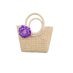 Bolsa de mimbre marrón claro de estilo clásico, entrega rápida, bolsa de jacinto de agua, Material de mimbre hecho en Vietnam - Product Image 2