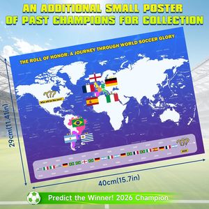 Póster Promocional de la Copa <span class=keywords><strong>Mundial</strong></span> de Fútbol 2026, Extra Grande, 43x32 Pulgadas, 2 Piezas, con 600 Pegatinas de Banderas, Tela Textil - Product Image 4