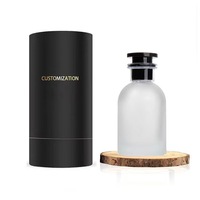 Bouteilles de parfum en verre personnalisables de 30ml 50ml 100ml Boîte d'emballage de parfum transparente au fini noir mat pour la crème contour des yeux