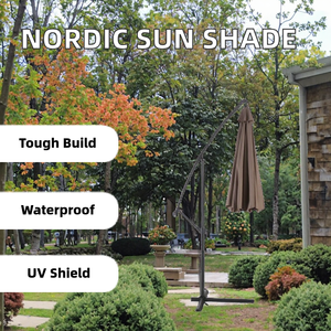 Sombrilla de Playa y Jardín de Estilo Nórdico Moderno, Impermeable, con Soporte Lateral, Plegable, con Base para Patio y Hotel - Product Image 2