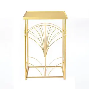 Últimas Original Custom Small Furniture Metal Gold Modern Side Table Para Decoração Da Sala De Estar