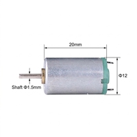 Motor DC Mikro RF-1220 6V 12000RPM 12mm, Motor Mini Brushless untuk Mobil RC, Robot, Kipas, Kincir Angin, Generator, Kit STEM