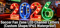 Letras Luminosas Gigantes para Celebración de Fútbol 2026, IP54 Impermeables, Números Iluminados, Letras Decorativas para Zona de Aficionados al Aire Libre