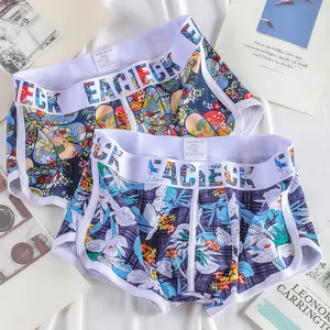 Erkekler toptan stok Lot için orta katlı pamuk baksır şort nefes ve Logo külot ile tek kullanımlık temelleri - Product Image 1