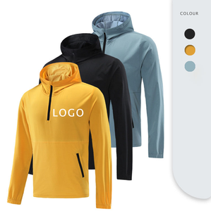 Sweat à capuche décontracté pour homme personnalisé, automne, avec demi-fermeture éclair, respirant, veste de sport, course à pied en plein air - Product Image 1