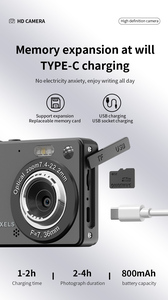 กล้อง Yuniq Anti Shake FHD 1080P สไตล์เรโทร วินเทจ ยุค 2000 กล้องยอดนิยมราคาถูก ปี 2025 กล้องดิจิตอลขนาดกะทัดรัด M08 สีชมพูธีมเจ้าหญิง - Product Image 2